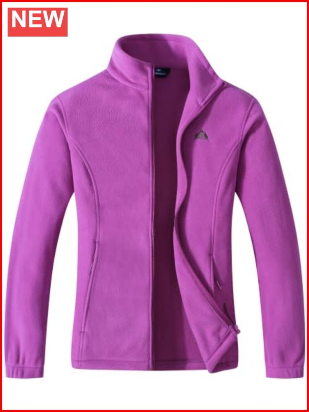 Women's Full Zip Polar Fleece Jacket Stand Collar Outdoor Coat